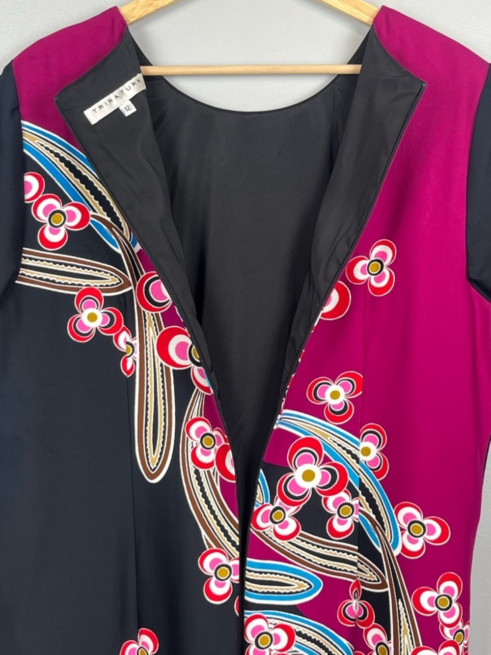 Trina Turk floral print shirt sleeve shift dress, XL (see measurements). - Picture 6 of 9